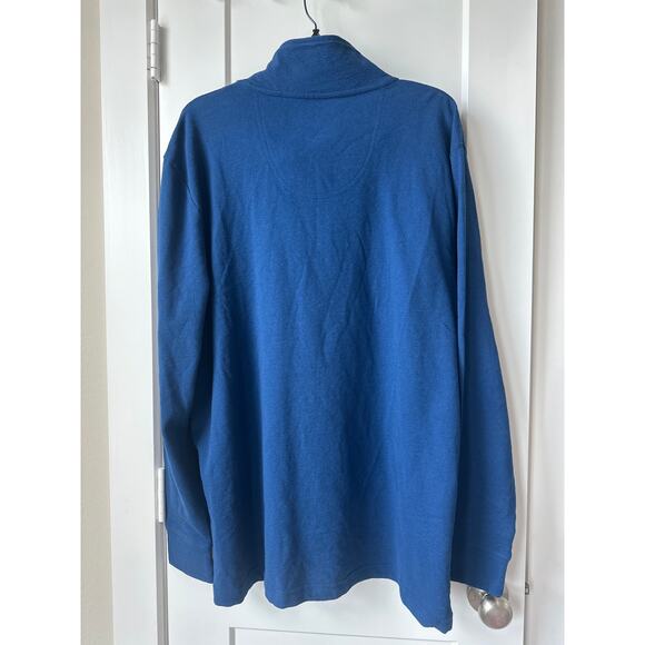 St. John’s Bay Estate Blue 1/4 Zip Up Jersey Sweater Men’s XL 100% Cotton Comfy - Picture 4 of 5